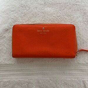 Kate Spade Vibrant Orange Zip Wallet